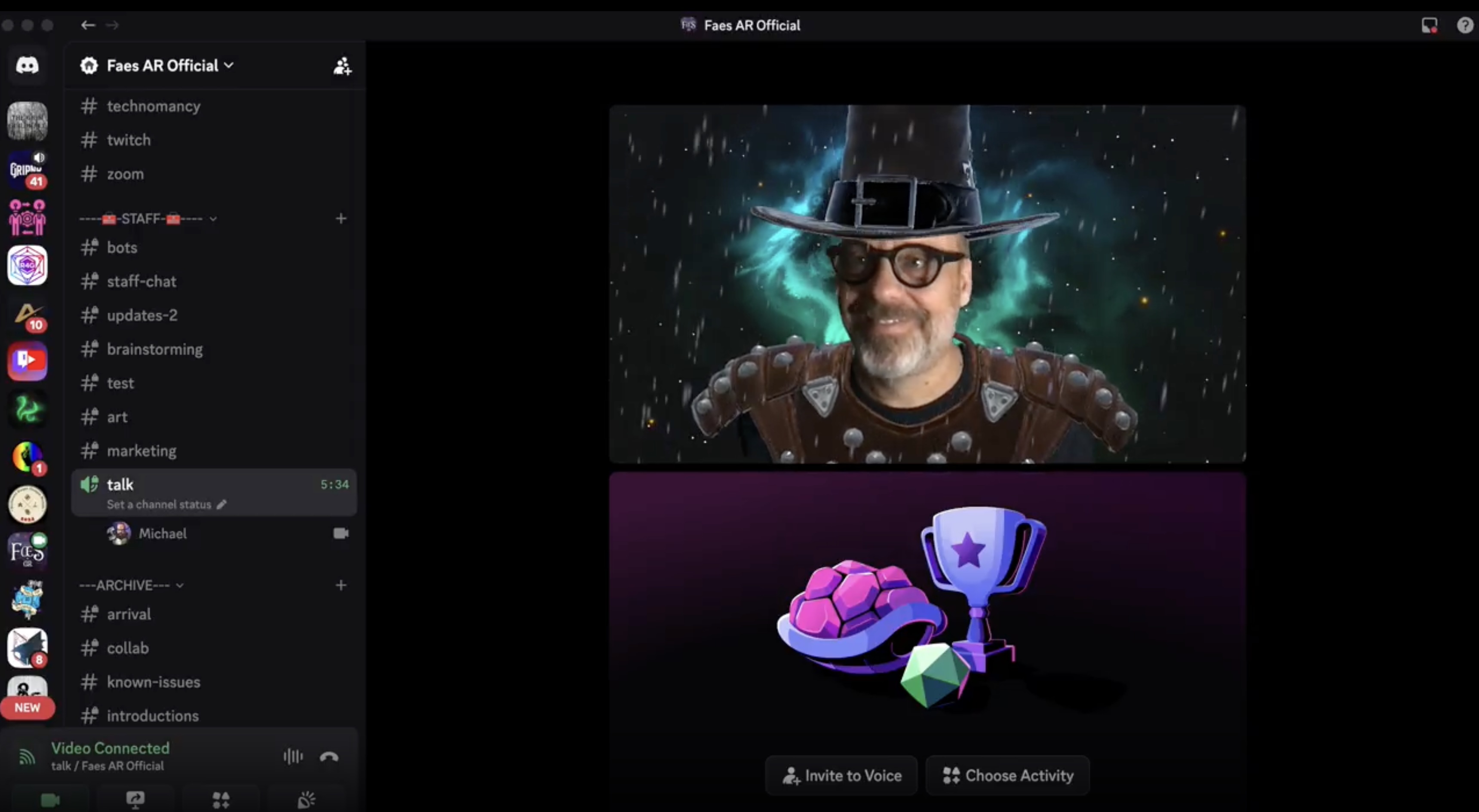 Faes AR character live in Discord